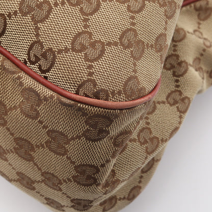 スーキー ショルダーバッグ トートバッグ キャンバス レザー ベージュ ブラウン レッドブラウン グッチ バッグ GUCCI