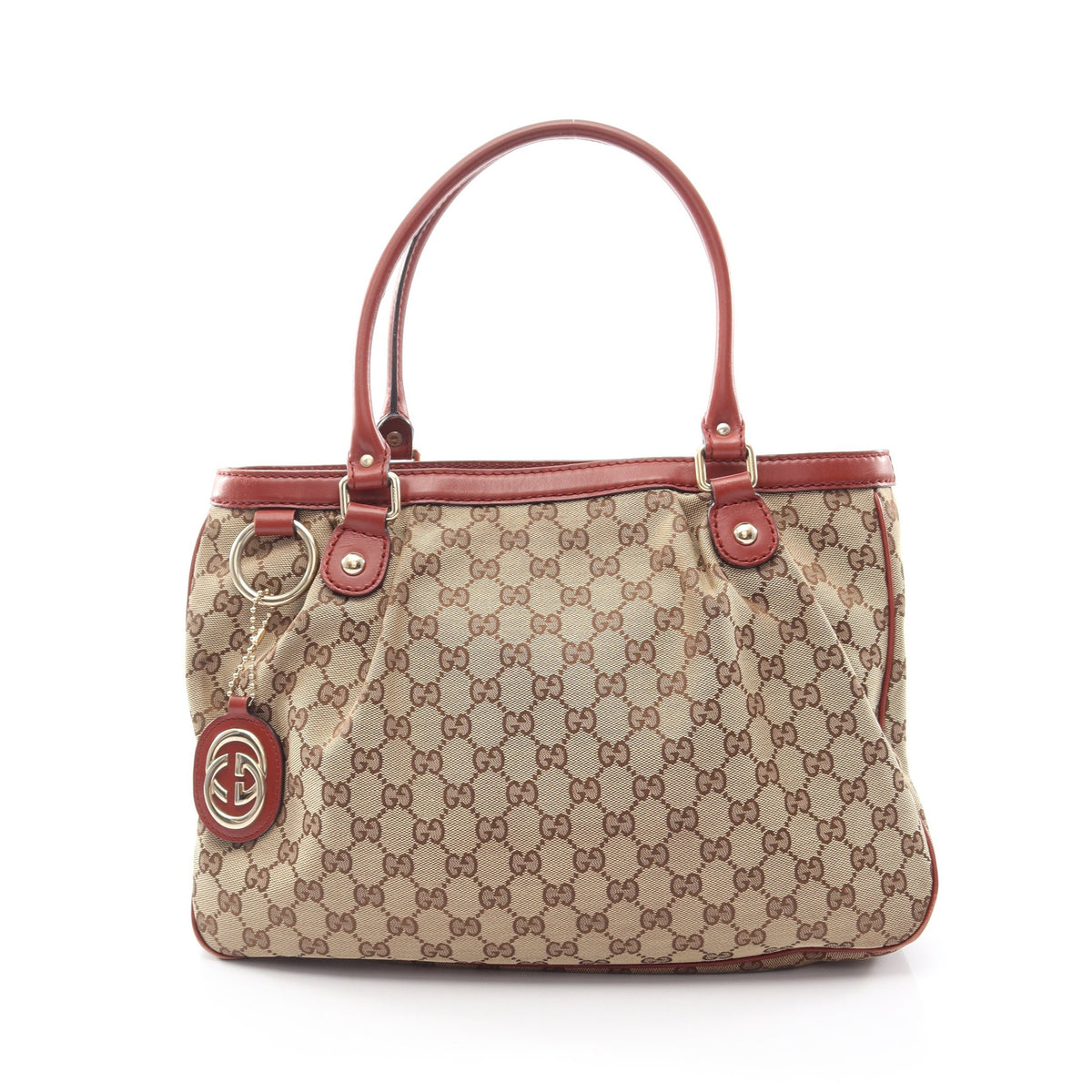スーキー ショルダーバッグ トートバッグ キャンバス レザー ベージュ ブラウン レッドブラウン グッチ バッグ GUCCI