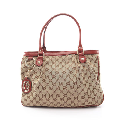 スーキー ショルダーバッグ トートバッグ キャンバス レザー ベージュ ブラウン レッドブラウン グッチ バッグ GUCCI