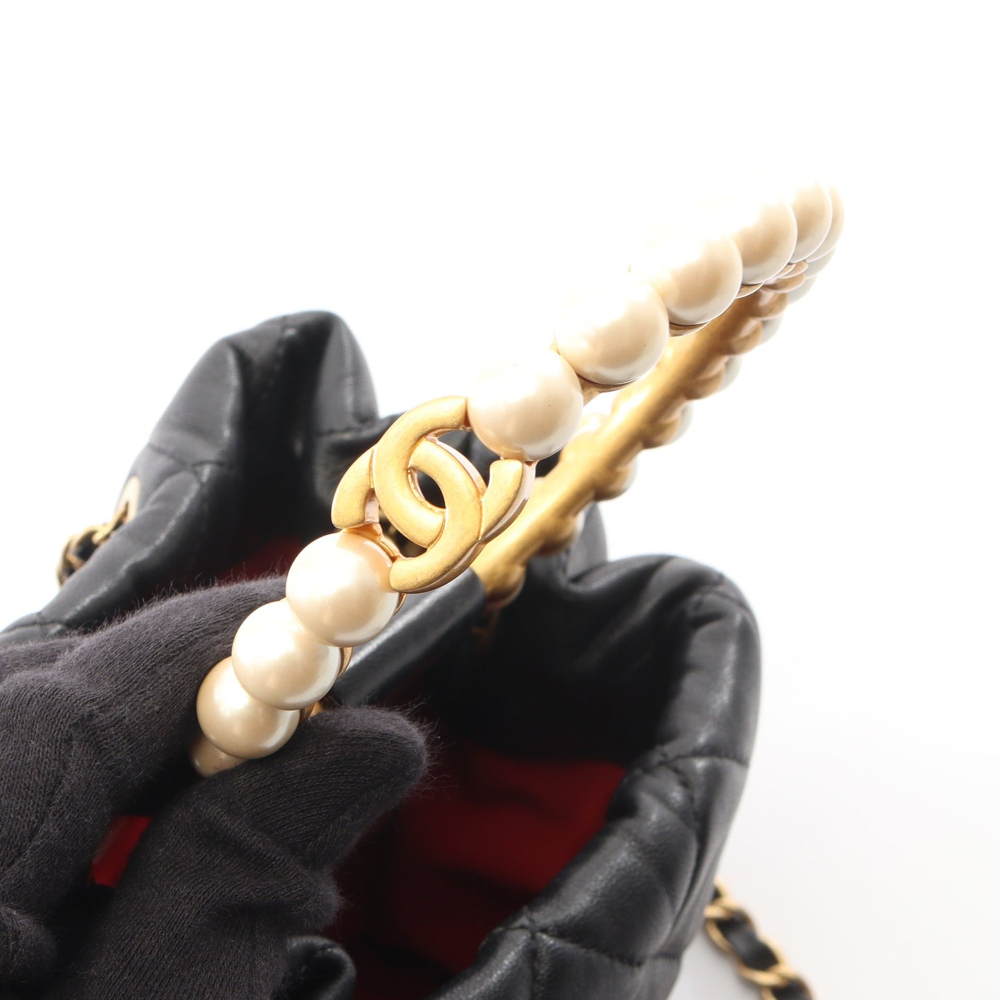 マトラッセ 2WAY チェーンショルダーバッグ レザー ブラック ゴールド金具 シャネル
