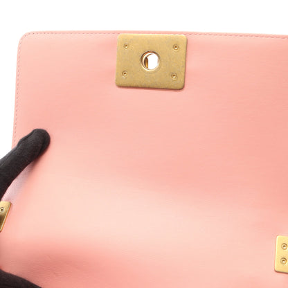 ボーイシャネル スモール チェーンショルダーバッグ レザー ピンク マルチカラー ゴールド金具 シャネル バッグ CHANEL