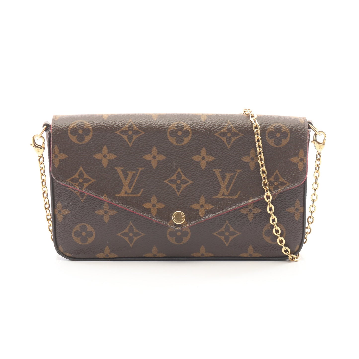 ポシェット フェリシー モノグラム フューシャ チェーンウォレット PVC レザー ブラウン ルイヴィトン バッグ LOUIS VUITTON