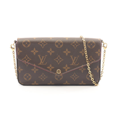 ポシェット フェリシー モノグラム フューシャ チェーンウォレット PVC レザー ブラウン ルイヴィトン バッグ LOUIS VUITTON