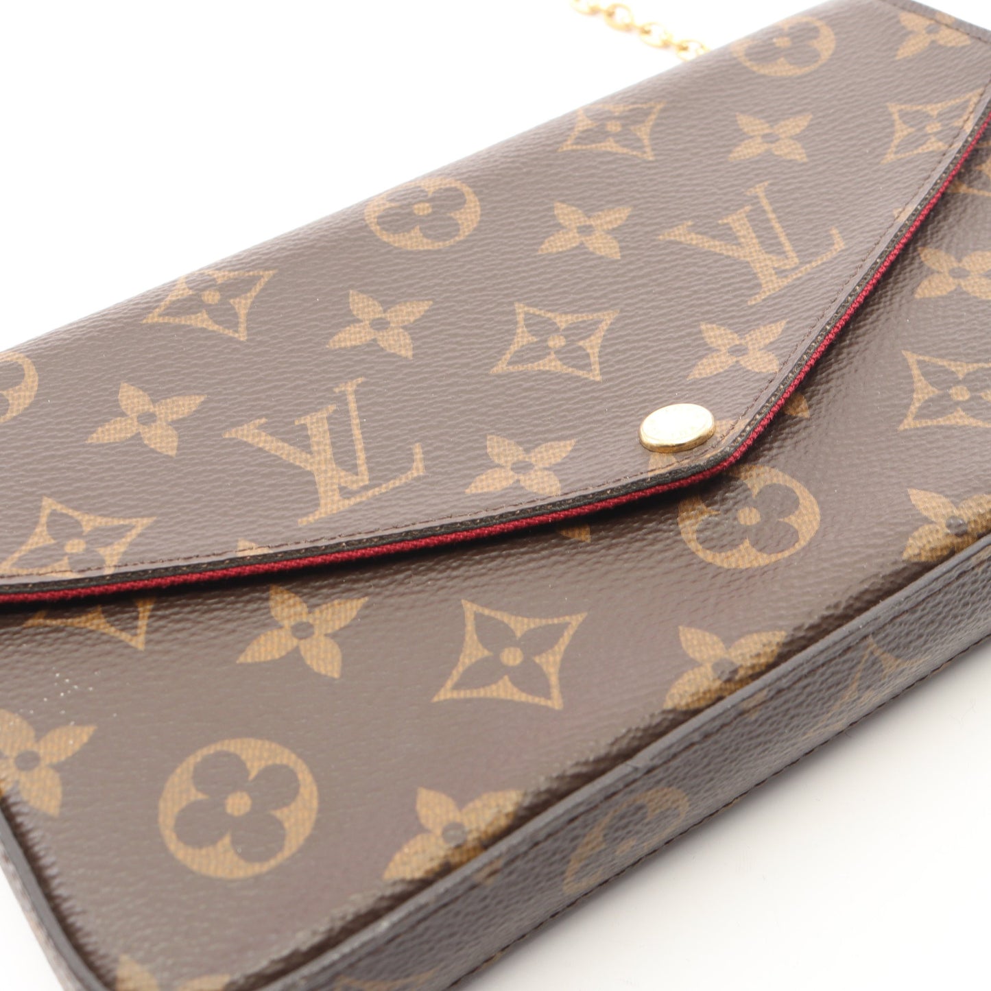ポシェット フェリシー モノグラム フューシャ チェーンウォレット PVC レザー ブラウン ルイヴィトン バッグ LOUIS VUITTON
