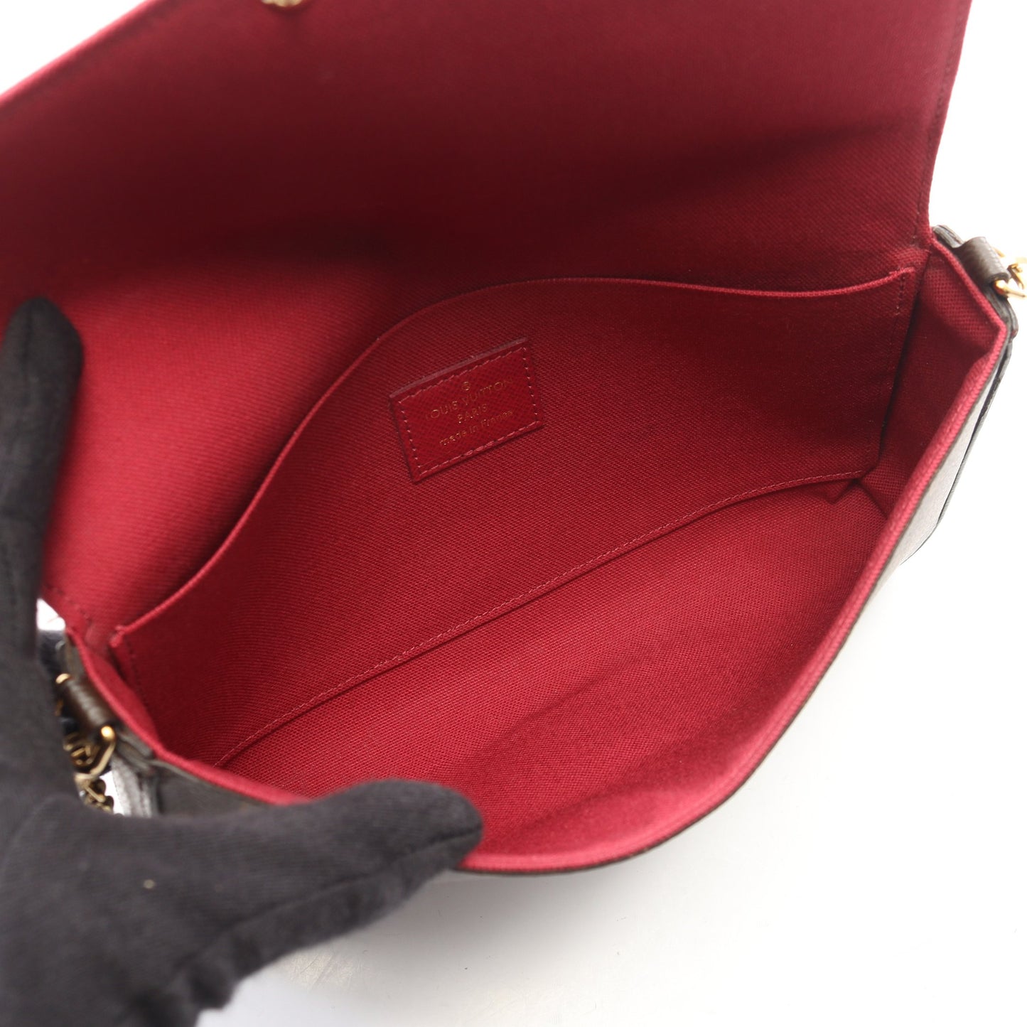 ポシェット フェリシー モノグラム フューシャ チェーンウォレット PVC レザー ブラウン ルイヴィトン バッグ LOUIS VUITTON