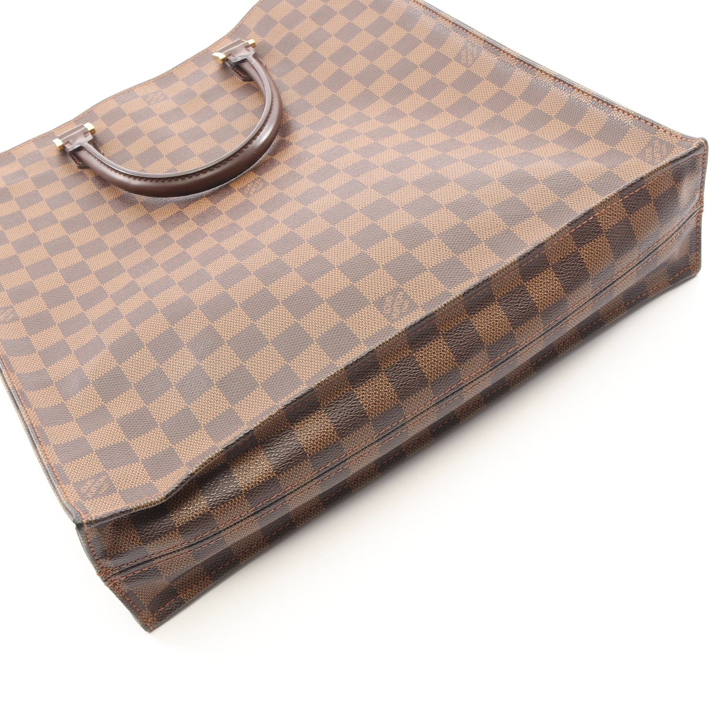 サックプラ ダミエエベヌ ハンドバッグ トートバッグ PVC レザー ブラウン ルイヴィトン バッグ LOUIS VUITTON