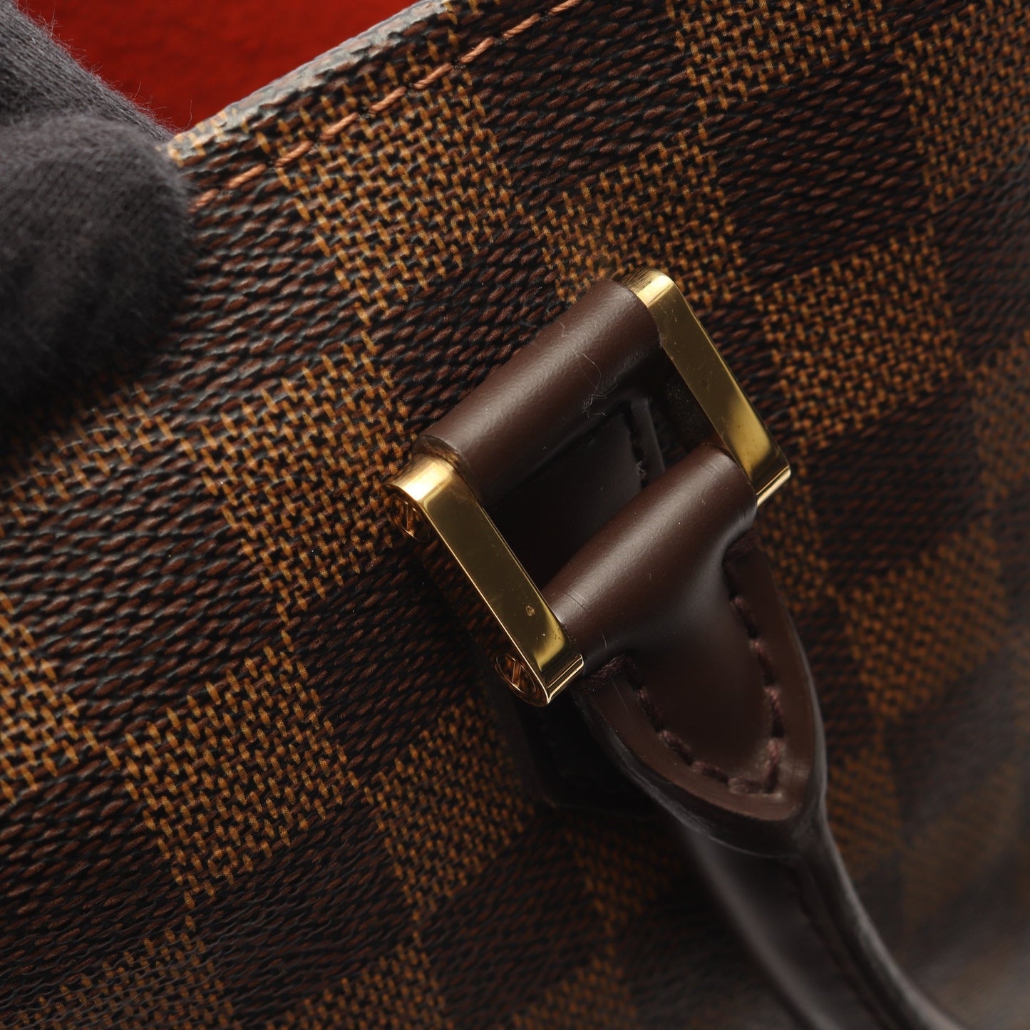 サックプラ ダミエエベヌ ハンドバッグ トートバッグ PVC レザー ブラウン ルイヴィトン バッグ LOUIS VUITTON