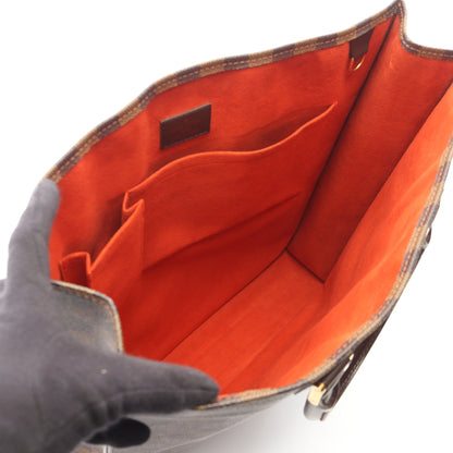 サックプラ ダミエエベヌ ハンドバッグ トートバッグ PVC レザー ブラウン ルイヴィトン バッグ LOUIS VUITTON