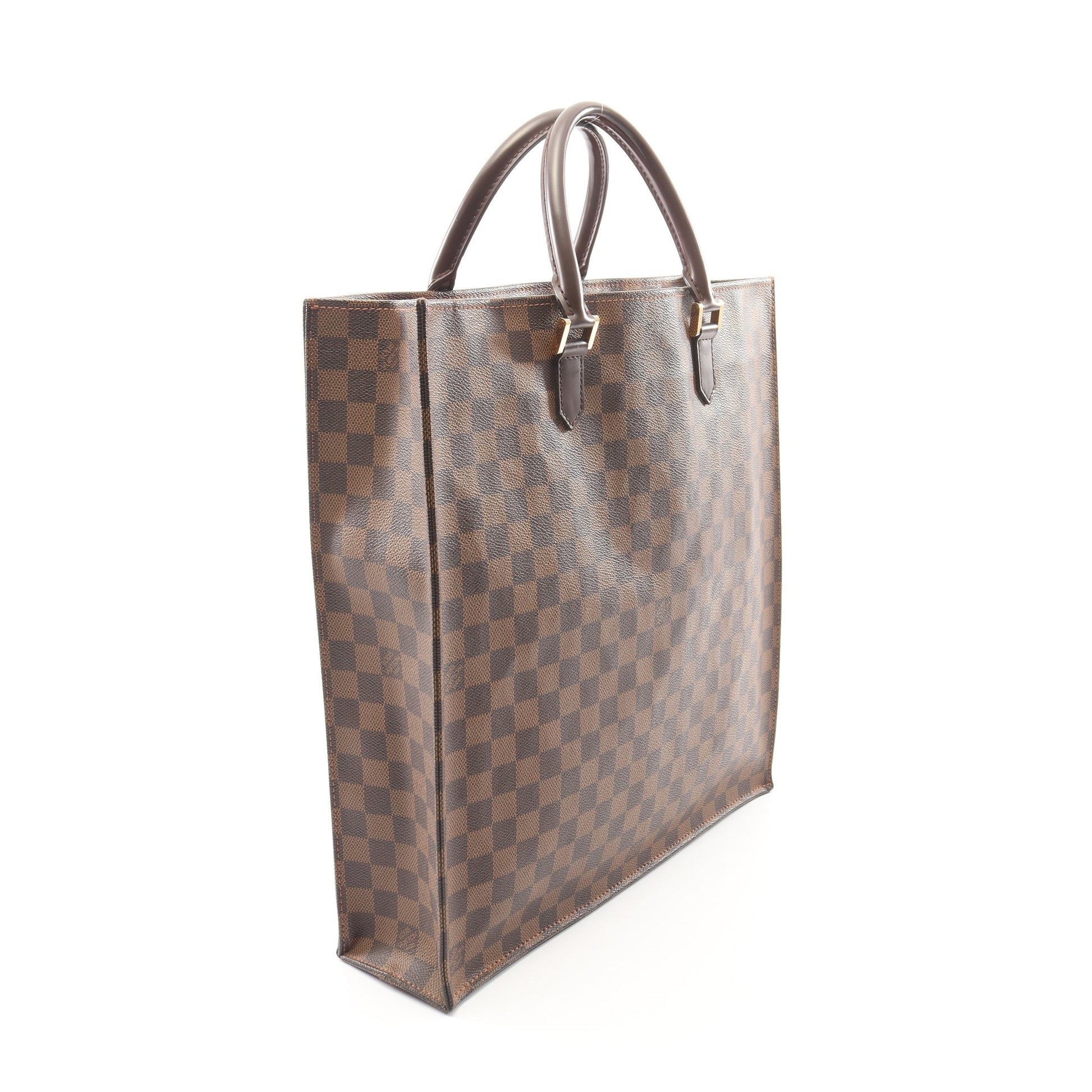 サックプラ ダミエエベヌ ハンドバッグ トートバッグ PVC レザー ブラウン ルイヴィトン バッグ LOUIS VUITTON
