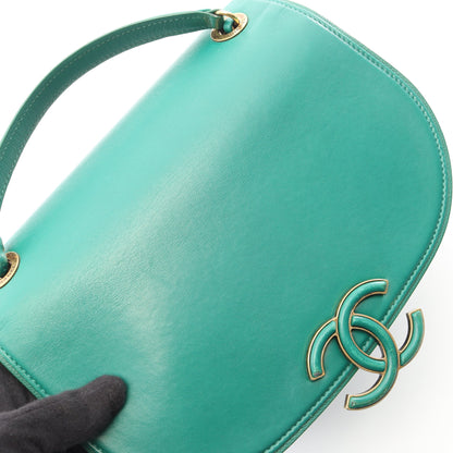 マトラッセ 2WAY チェーンショルダーバッグ レザー グリーン ゴールド金具 シャネル