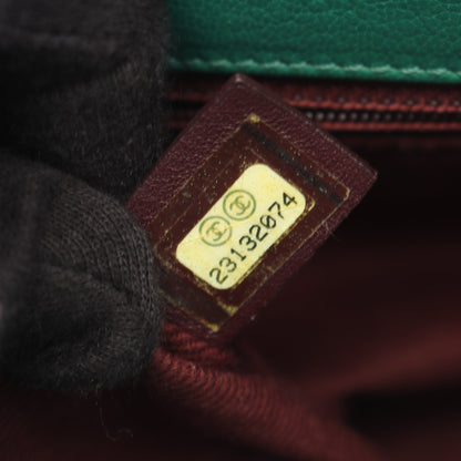 マトラッセ 2WAY チェーンショルダーバッグ レザー グリーン ゴールド金具 シャネル