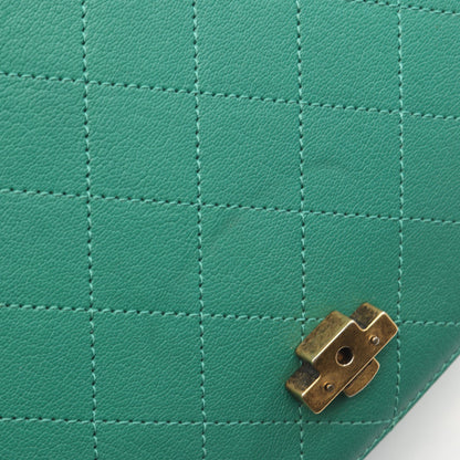 マトラッセ 2WAY チェーンショルダーバッグ レザー グリーン ゴールド金具 シャネル