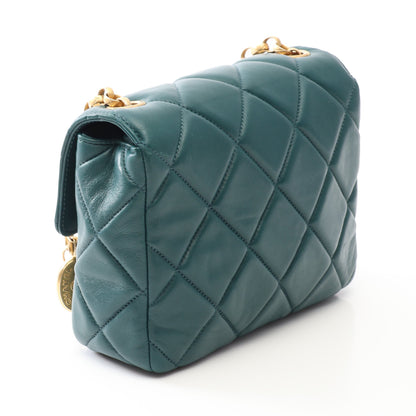マトラッセ チェーンショルダーバッグ ラムスキン グリーン ゴールド金具 シャネル バッグ CHANEL