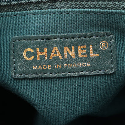 マトラッセ チェーンショルダーバッグ ラムスキン グリーン ゴールド金具 シャネル バッグ CHANEL