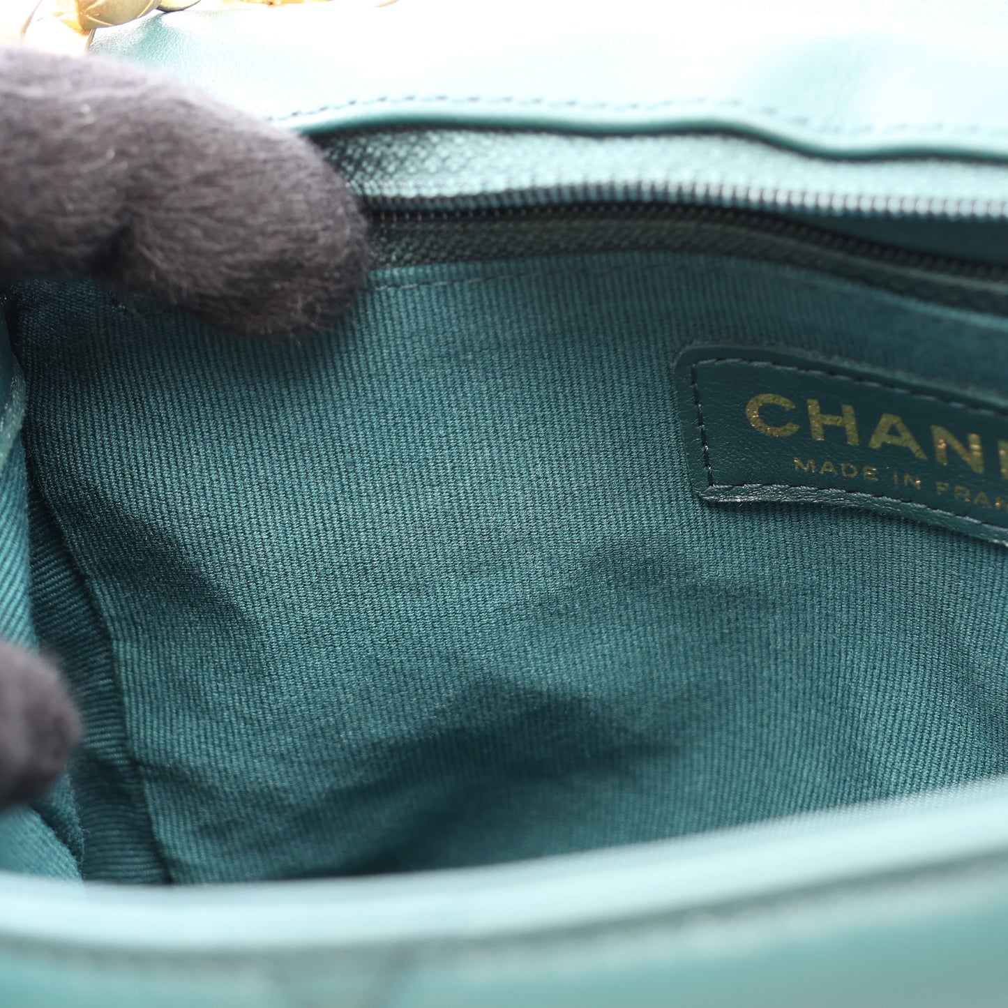 マトラッセ チェーンショルダーバッグ ラムスキン グリーン ゴールド金具 シャネル バッグ CHANEL