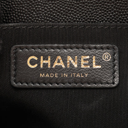 ボーイシャネル チェーンショルダーバッグ キャビアスキン ブラック ゴールド金具 シャネル