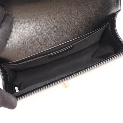 ボーイシャネル チェーンショルダーバッグ キャビアスキン ブラック ゴールド金具 シャネル