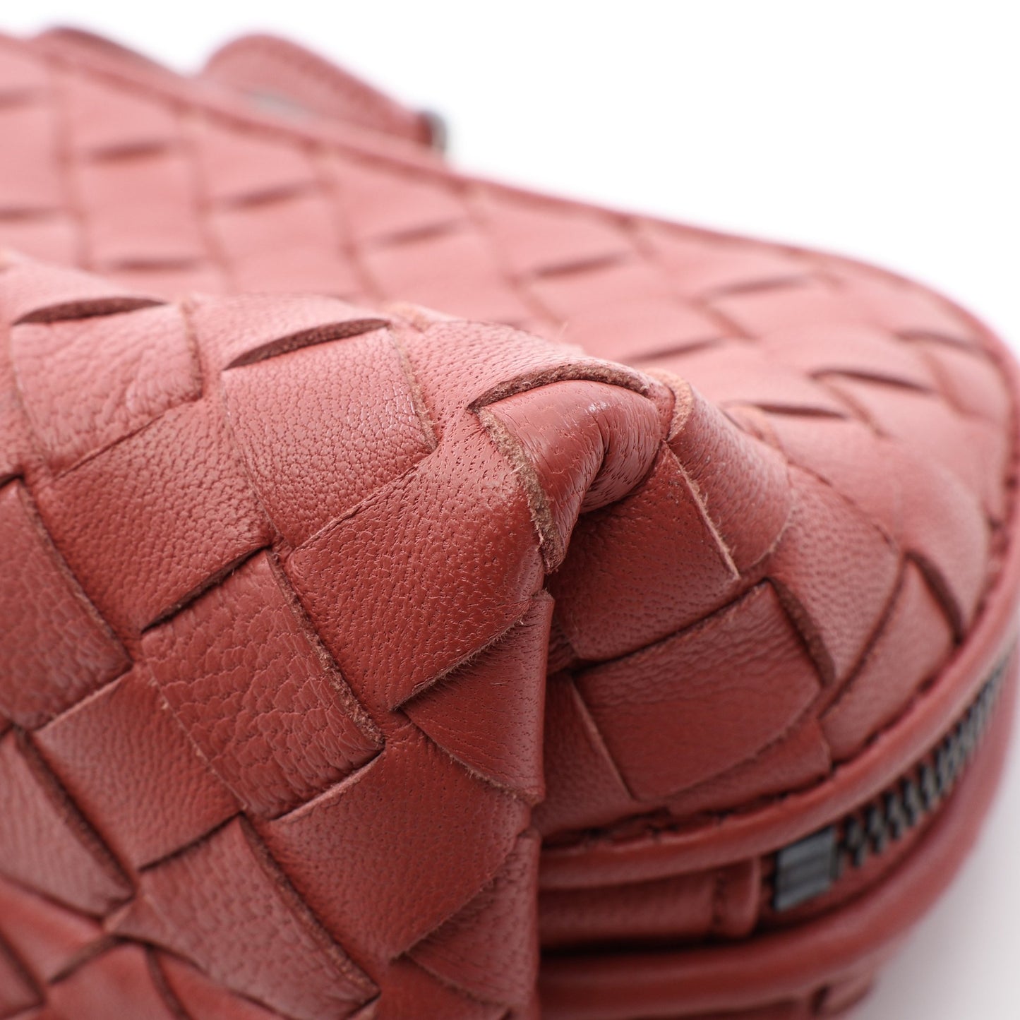 イントレチャート ポーチ レザー レッドブラウン ボッテガヴェネタ 財布・小物 BOTTEGA VENETA