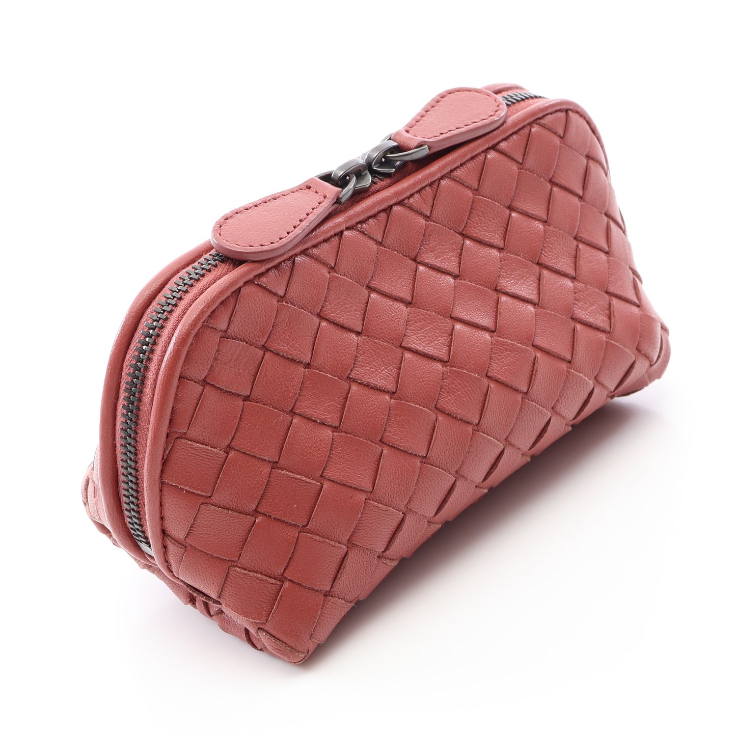 イントレチャート ポーチ レザー レッドブラウン ボッテガヴェネタ 財布・小物 BOTTEGA VENETA