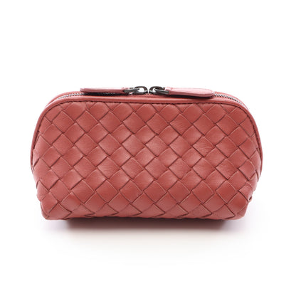 イントレチャート ポーチ レザー レッドブラウン ボッテガヴェネタ 財布・小物 BOTTEGA VENETA