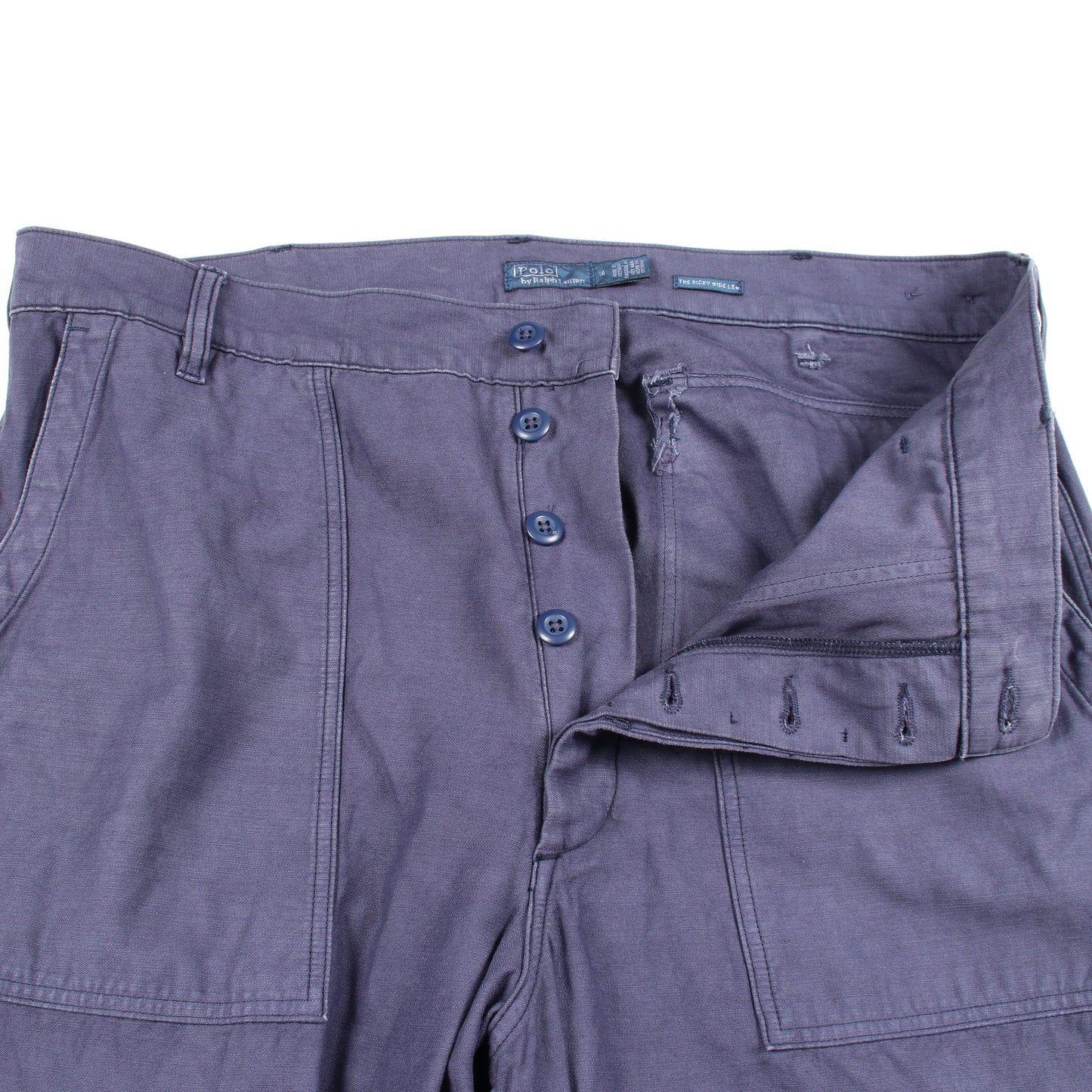 The Ricky Wide Leg Crop Pant ヴィンテージ加工 ワイドパンツ コットン パープル ポロラルフローレン