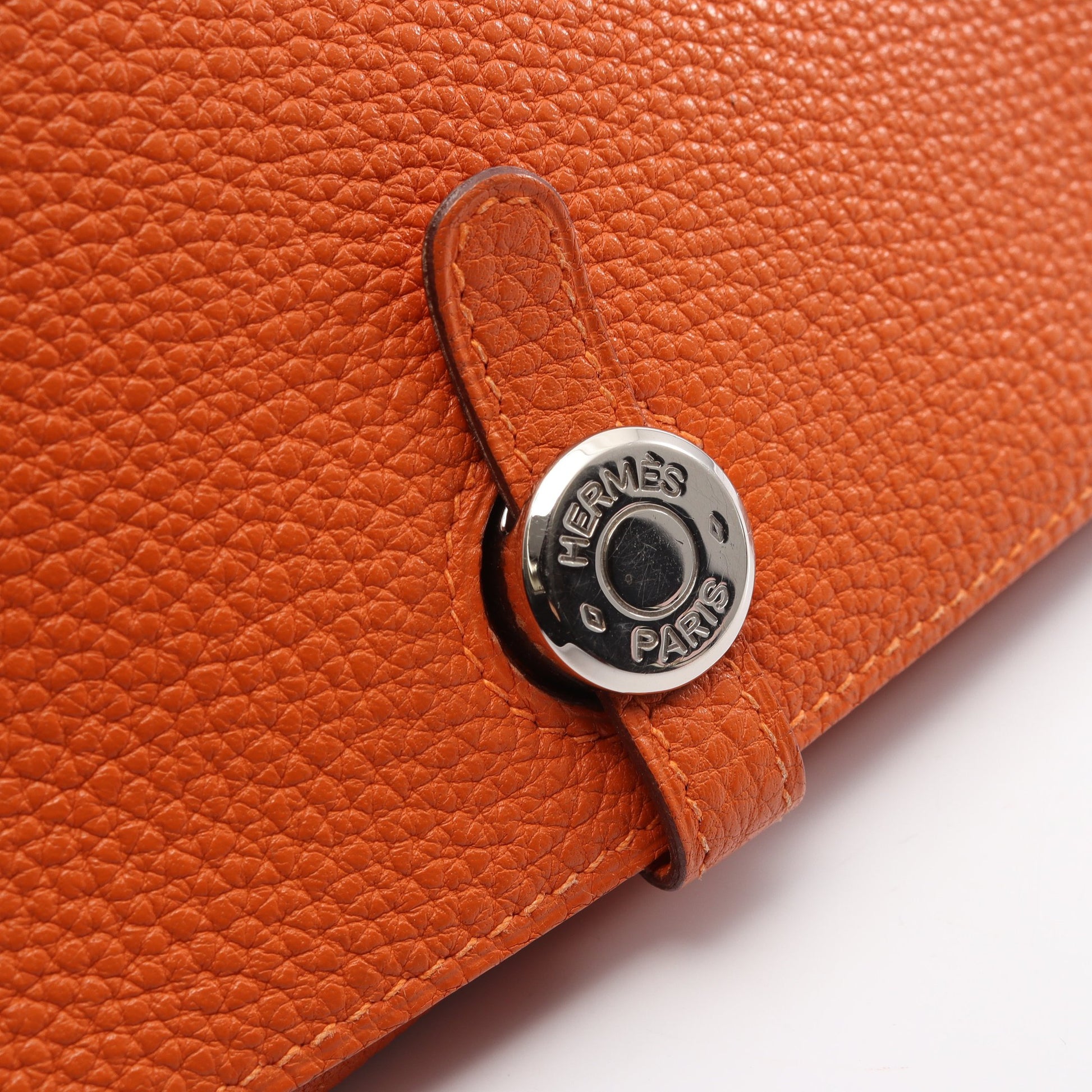ドゴン ポッシュ オレンジ ウエストバッグ ボディバッグ トゴ オレンジ シルバー金具 □F刻印 エルメス バッグ HERMES