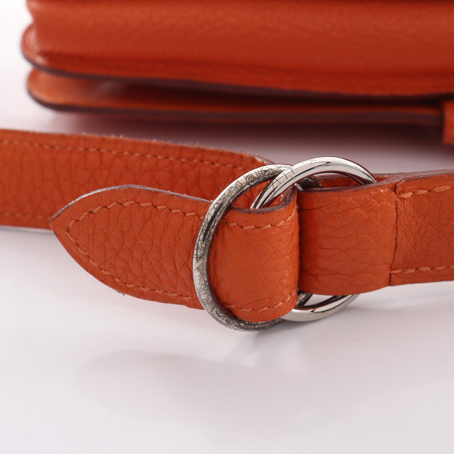 ドゴン ポッシュ オレンジ ウエストバッグ ボディバッグ トゴ オレンジ シルバー金具 □F刻印 エルメス バッグ HERMES