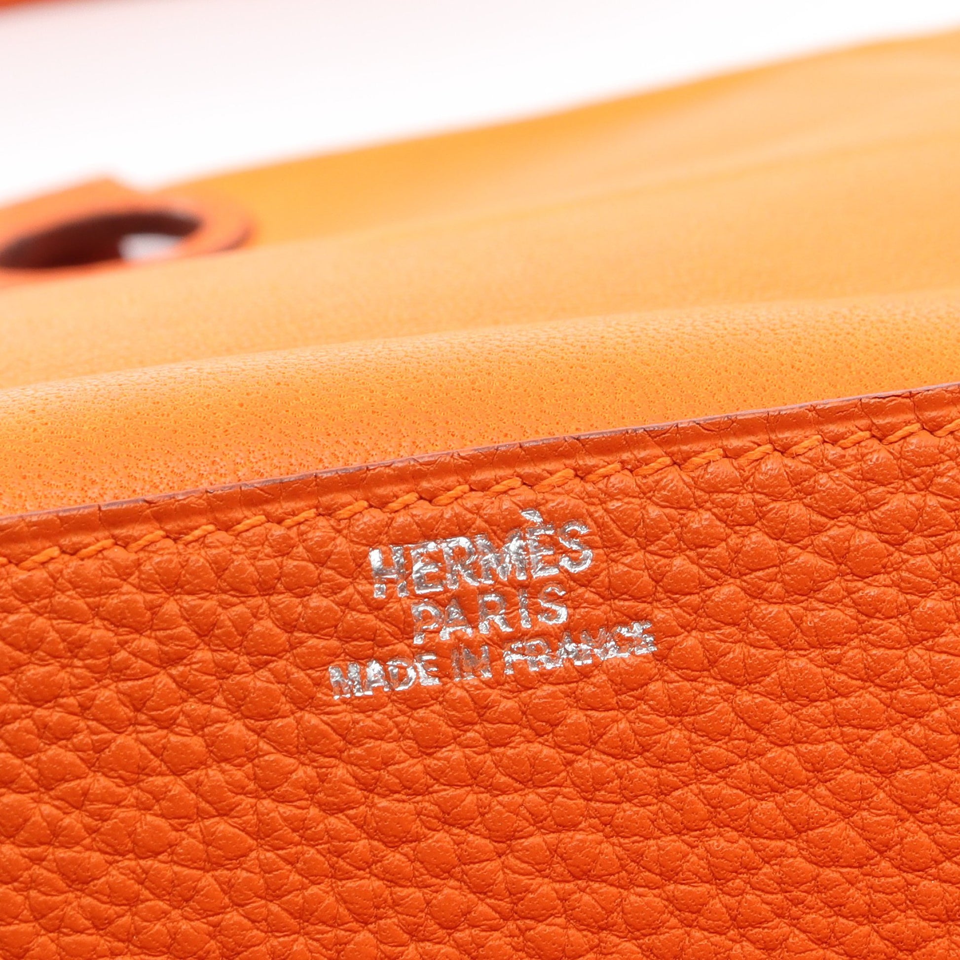 ドゴン ポッシュ オレンジ ウエストバッグ ボディバッグ トゴ オレンジ シルバー金具 □F刻印 エルメス バッグ HERMES