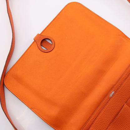 ドゴン ポッシュ オレンジ ウエストバッグ ボディバッグ トゴ オレンジ シルバー金具 □F刻印 エルメス バッグ HERMES
