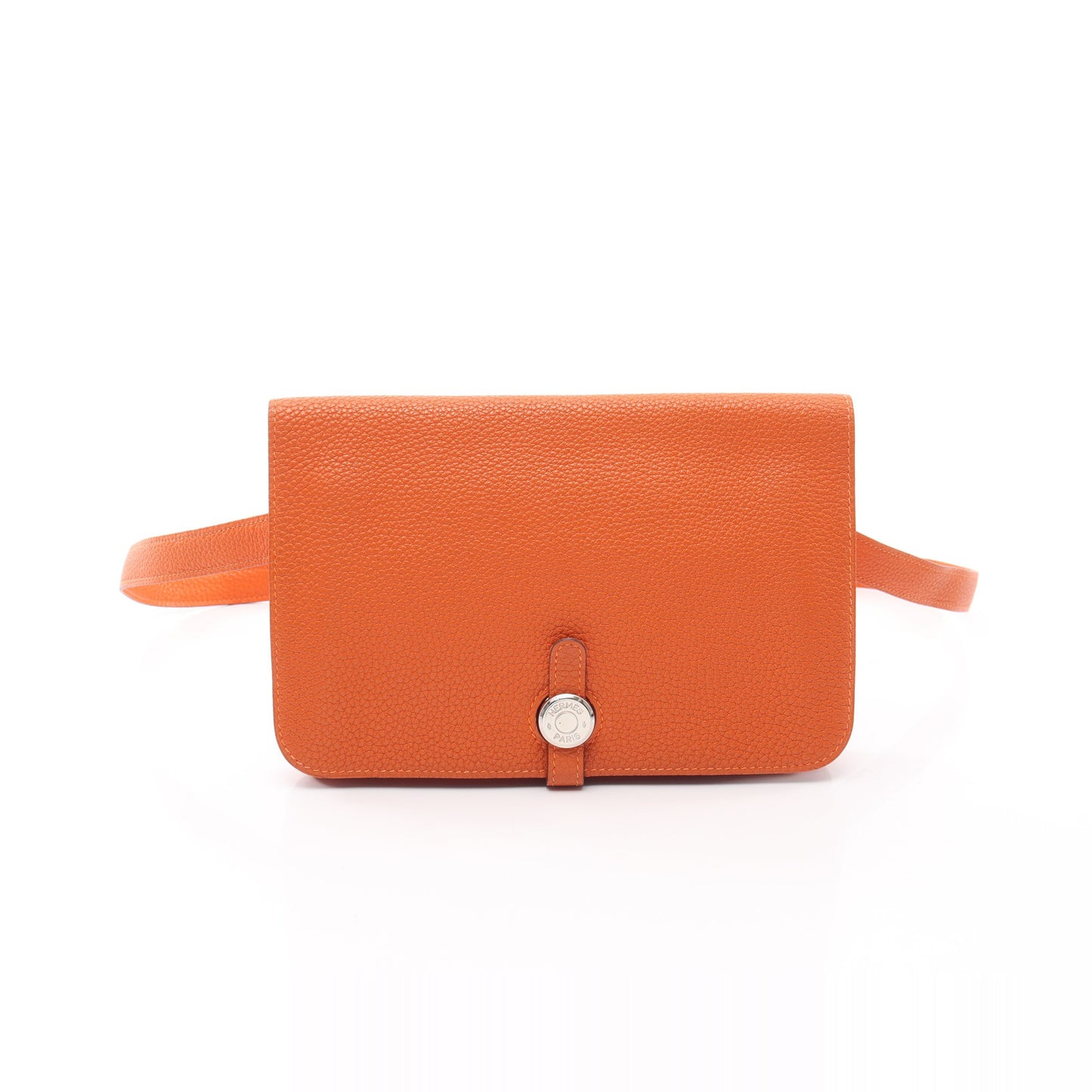 ドゴン ポッシュ オレンジ ウエストバッグ ボディバッグ トゴ オレンジ シルバー金具 □F刻印 エルメス バッグ HERMES