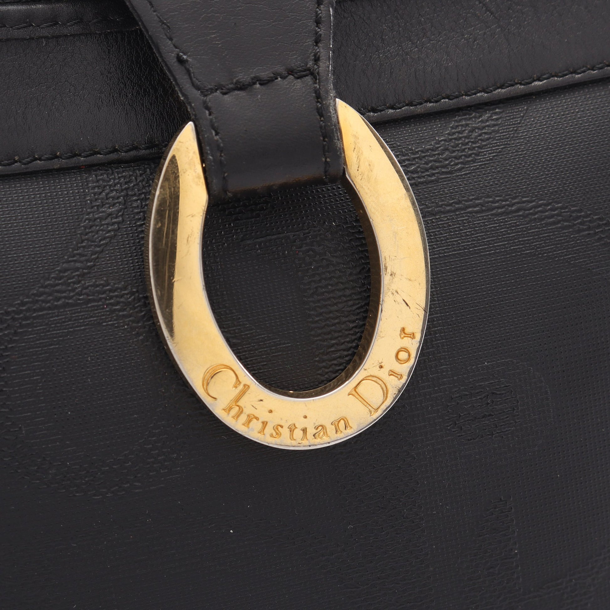トロッター ショルダーバッグ PVC レザー ブラック クリスチャンディオール バッグ Christian Dior