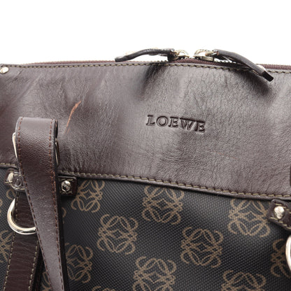 リピート アナグラム ショルダーバッグ トートバッグ レザー PVC ダークブラウン ロエベ バッグ LOEWE