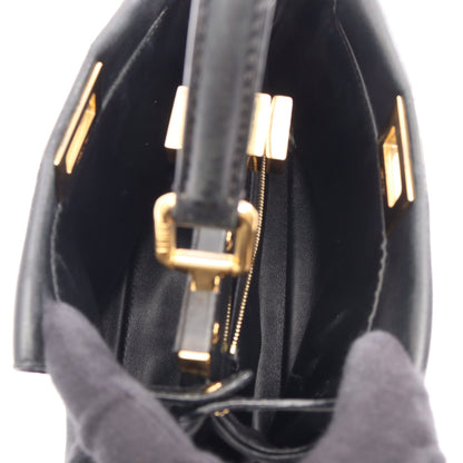 ミニピーカブー 2WAY ハンドバッグ レザー ブラック フェンディ