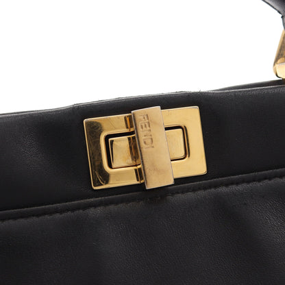 ミニピーカブー 2WAY ハンドバッグ レザー ブラック フェンディ