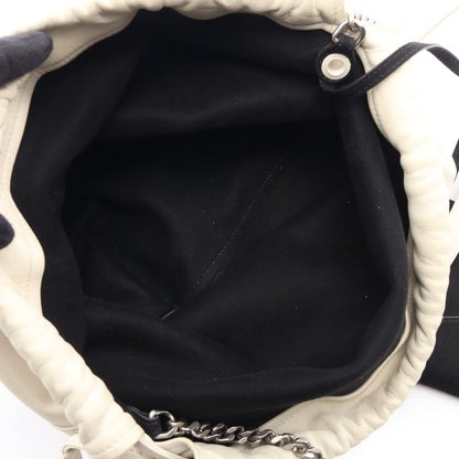 TEDDY テディ ポーチ付き 巾着 チェーンショルダーバッグ レザー アイボリー サンローランパリ バッグ SAINT LAURENT PARIS