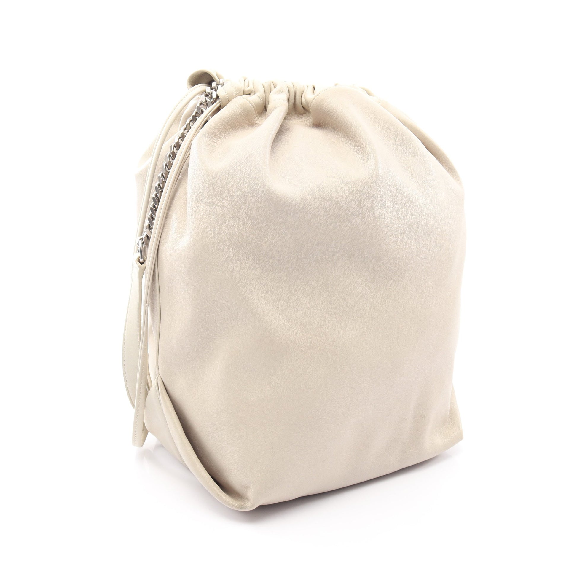 TEDDY テディ ポーチ付き 巾着 チェーンショルダーバッグ レザー アイボリー サンローランパリ バッグ SAINT LAURENT PARIS