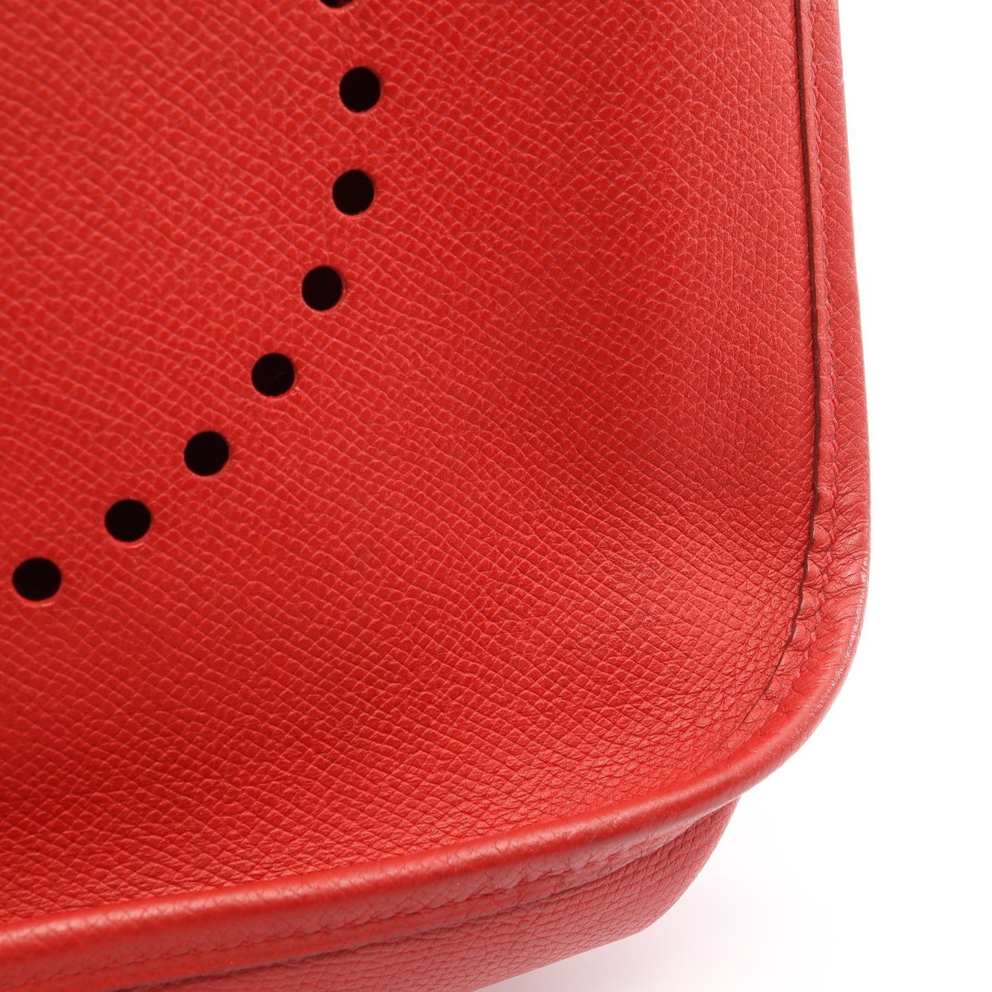 エヴリン 2 ドゥ PM ルージュカザック ショルダーバッグ ヴォーエプソン レッド シルバー金具 エルメス バッグ HERMES