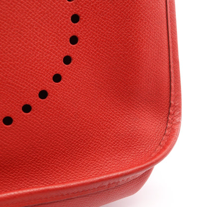 エヴリン 2 ドゥ PM ルージュカザック ショルダーバッグ ヴォーエプソン レッド シルバー金具 エルメス バッグ HERMES