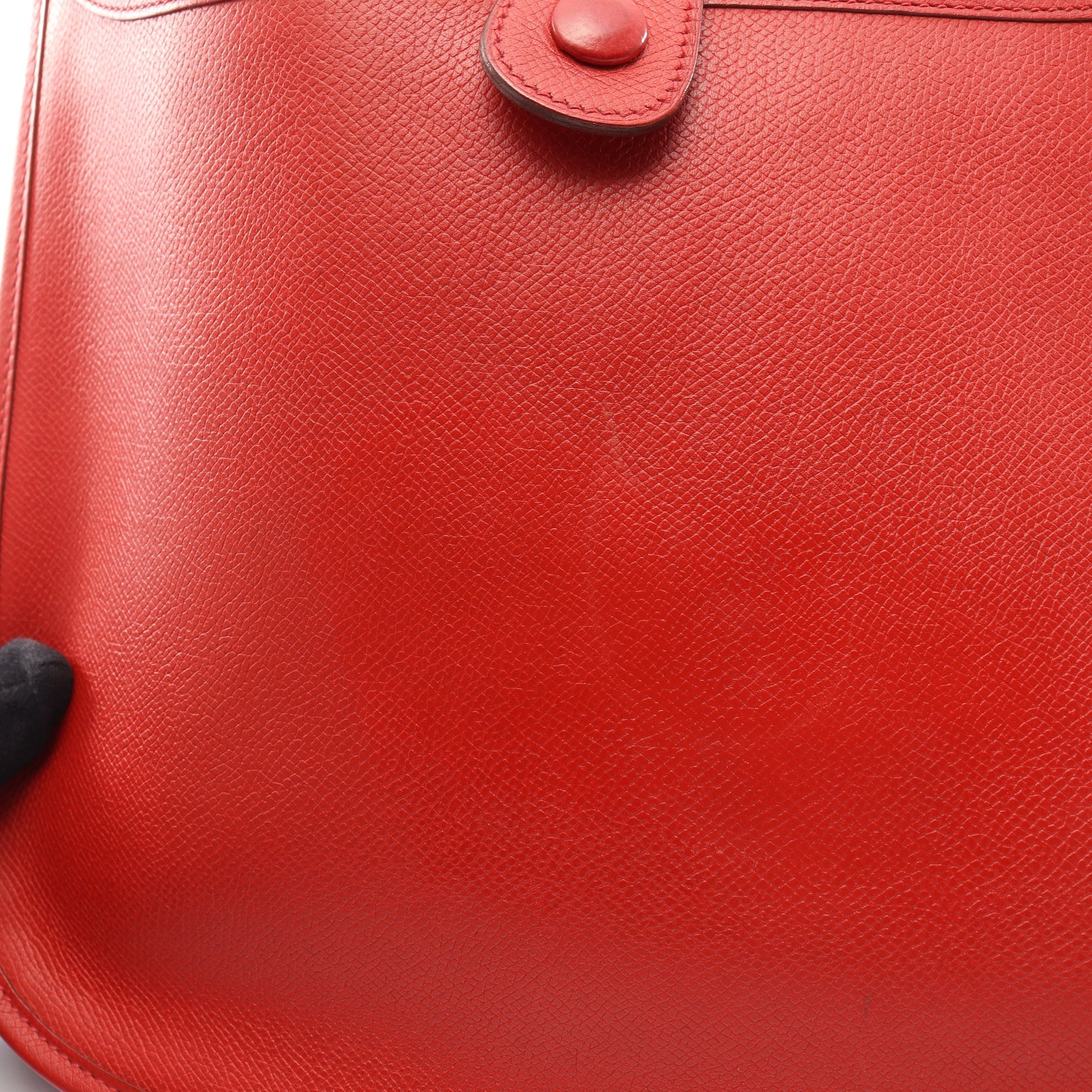 エヴリン 2 ドゥ PM ルージュカザック ショルダーバッグ ヴォーエプソン レッド シルバー金具 エルメス バッグ HERMES