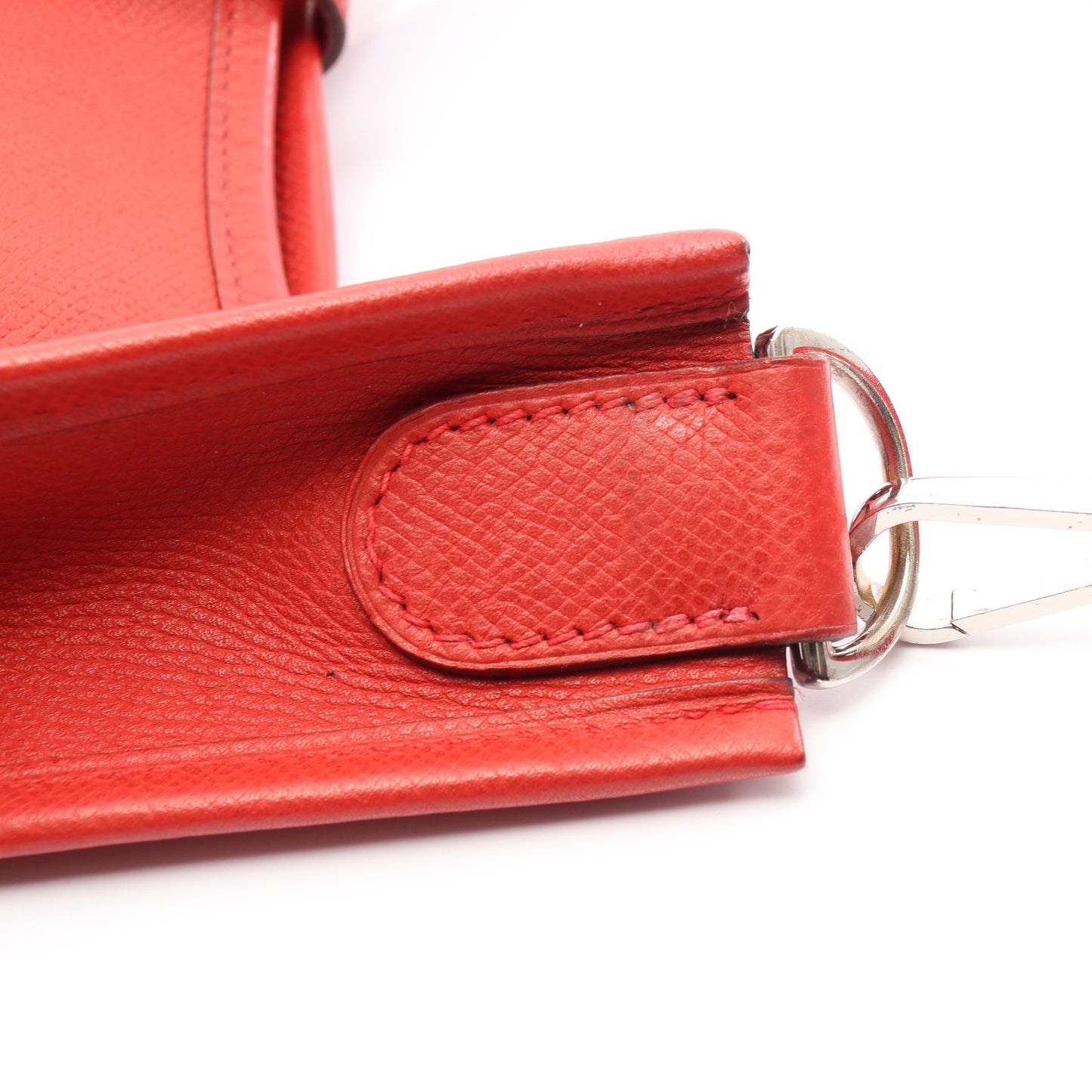 エヴリン 2 ドゥ PM ルージュカザック ショルダーバッグ ヴォーエプソン レッド シルバー金具 エルメス バッグ HERMES