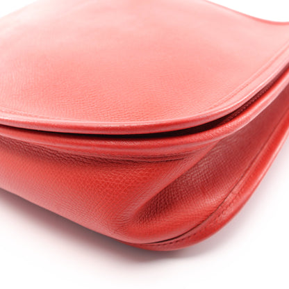 エヴリン 2 ドゥ PM ルージュカザック ショルダーバッグ ヴォーエプソン レッド シルバー金具 エルメス バッグ HERMES