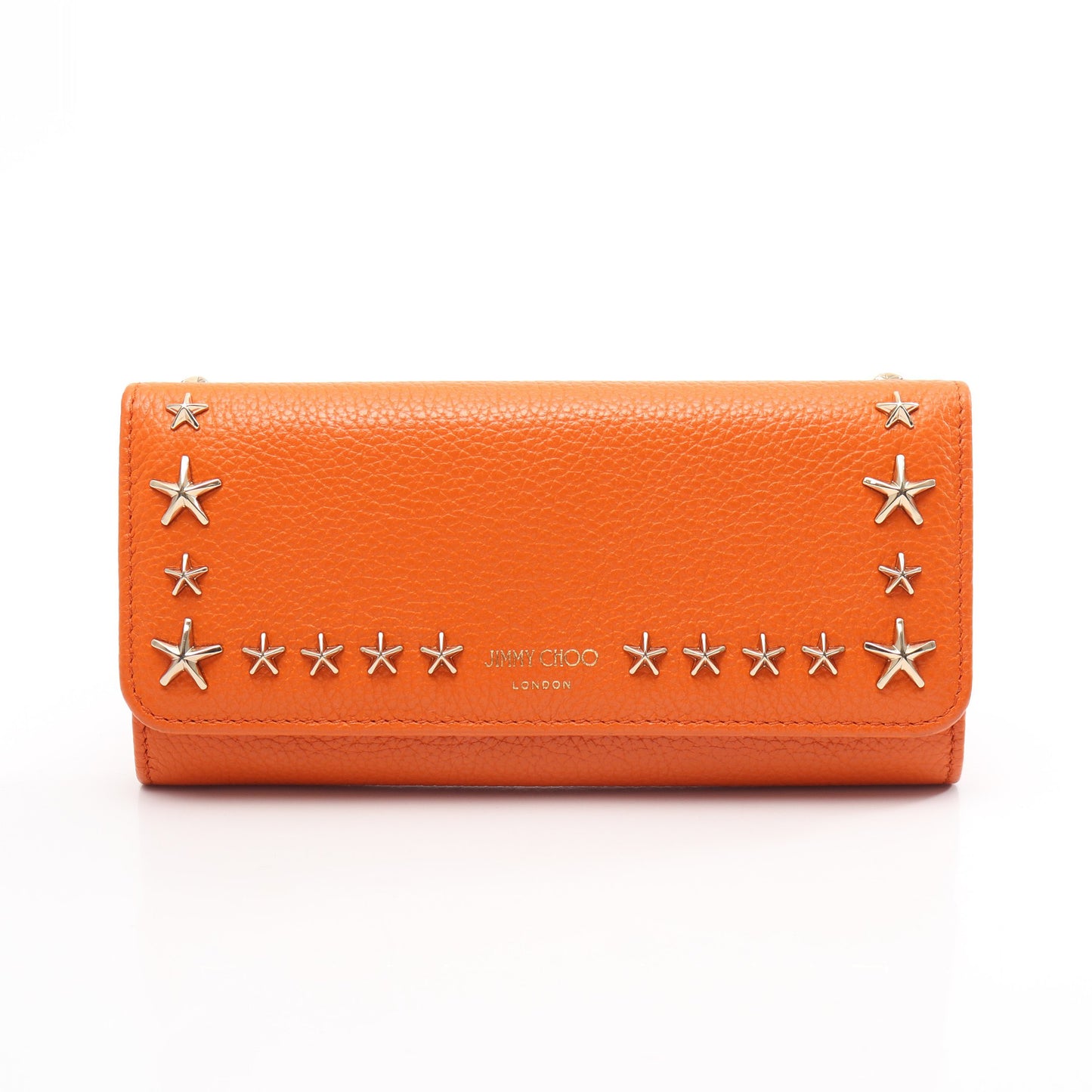 スタースタッズ 二つ折り長財布 レザー オレンジ ジミーチュウ 財布・小物 JIMMY CHOO