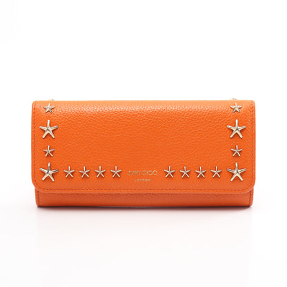 スタースタッズ 二つ折り長財布 レザー オレンジ ジミーチュウ 財布・小物 JIMMY CHOO
