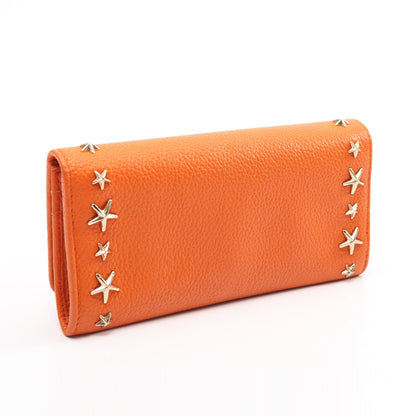 スタースタッズ 二つ折り長財布 レザー オレンジ ジミーチュウ 財布・小物 JIMMY CHOO