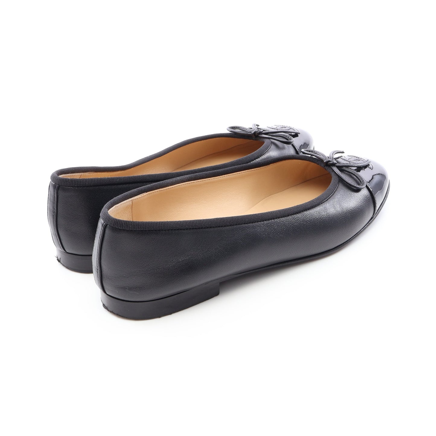 BALLERINA バレリーナ バレエシューズ レザー エナメルレザー ブラック シャネル