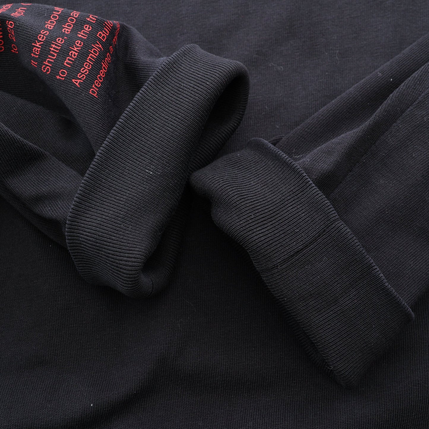 NASA刺繍 長袖Tシャツ コットン ブラック ヘロンプレストン