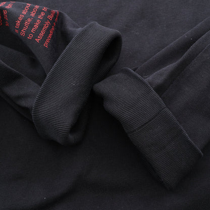 NASA刺繍 長袖Tシャツ コットン ブラック ヘロンプレストン