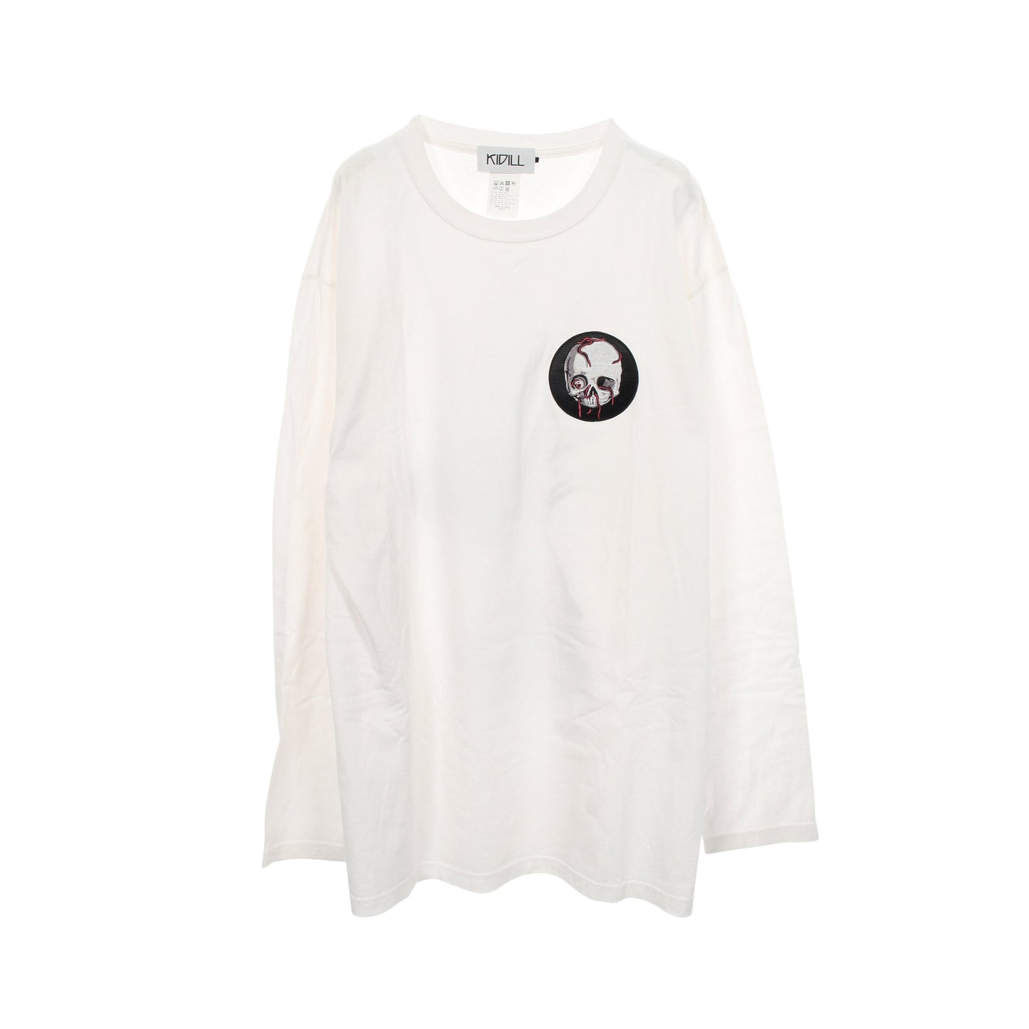 バックプリント ワッペン 長袖Tシャツ コットン ホワイト キディル