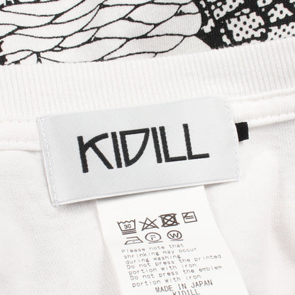 バックプリント ワッペン 長袖Tシャツ コットン ホワイト キディル