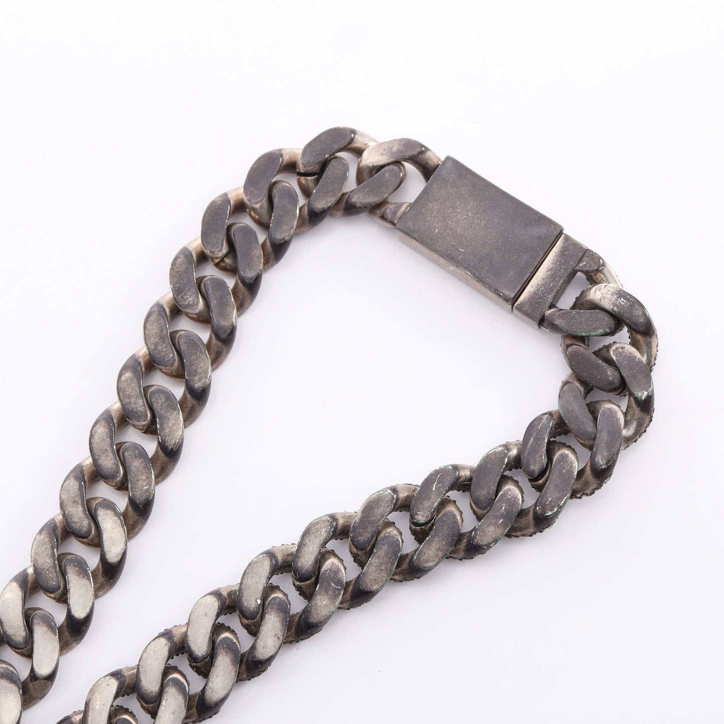 METAL CURB CHAIN NECKLACE メタルカーブ チェーン ネックレス GP ラインストーン シルバー サンローランパリ